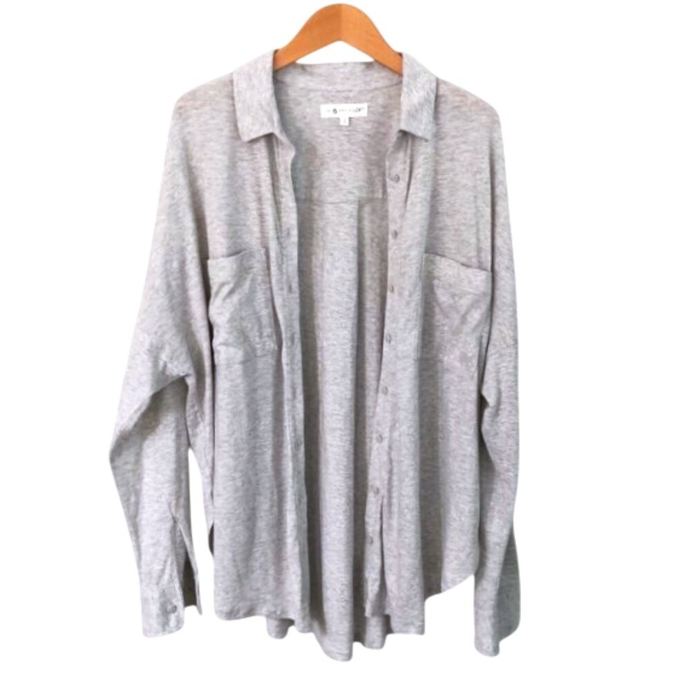 New Lou & Grey Organic Cotton Blend Oversized Super Soft Shirt Size L